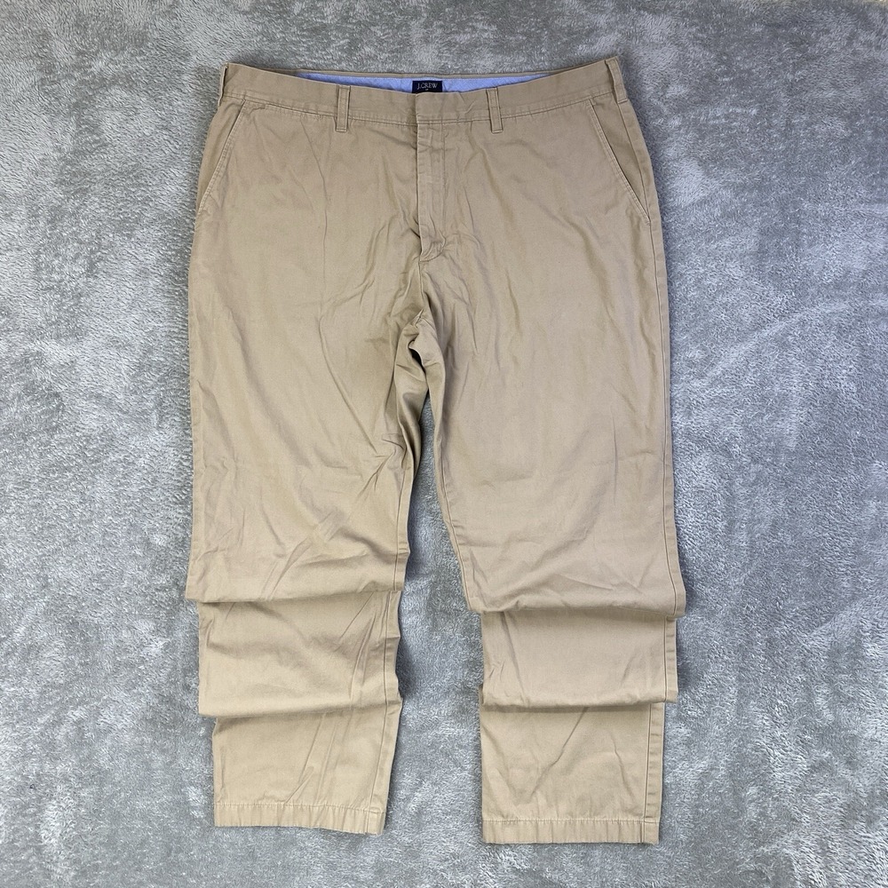 J Crew Chino Pants Men Beige 38x32 The Bleecker Summer Weight Chino 100% Cotton
